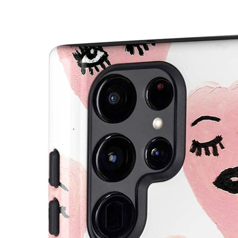 Bouffants and Broken Hearts Winking Hearts Galaxy S25 Ultra Impact Case